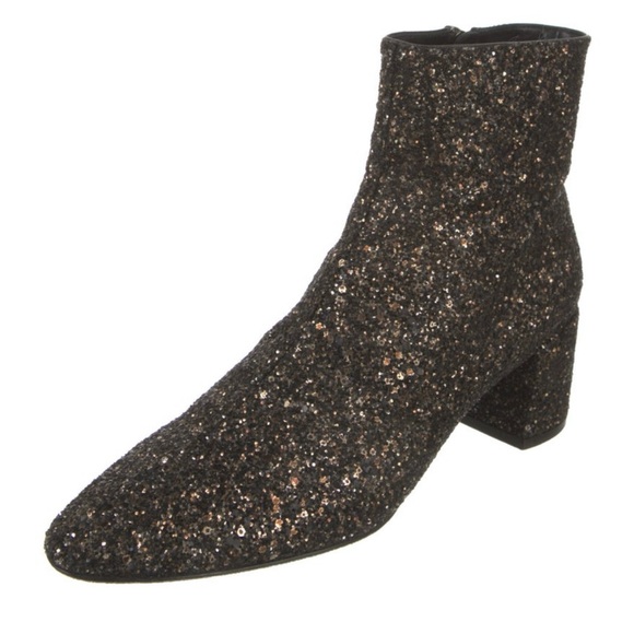 YSL glitter ankle Chelsea boots black gold size 6 - Picture 4 of 6